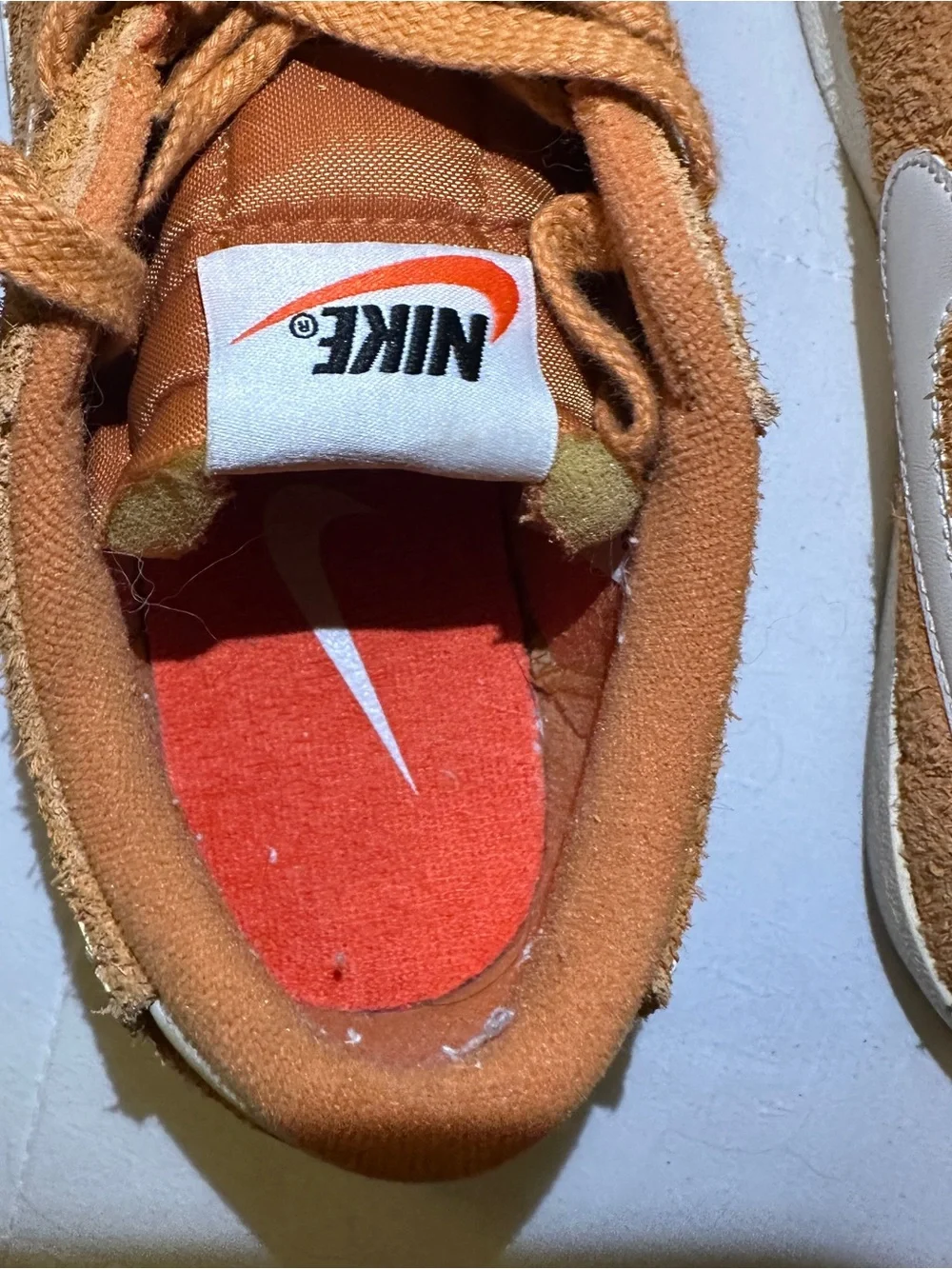 Nike Women’s Suede Low-Top Sneakers - Caramel/White